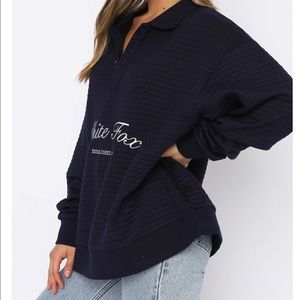 White Fox Boutique Large Navy blue pullover sweater